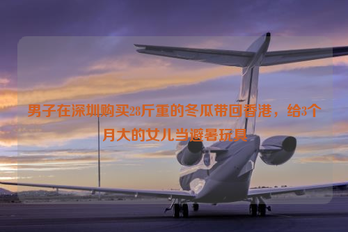 男子在深圳购买28斤重的冬瓜带回香港，给3个月大的女儿当避暑玩具